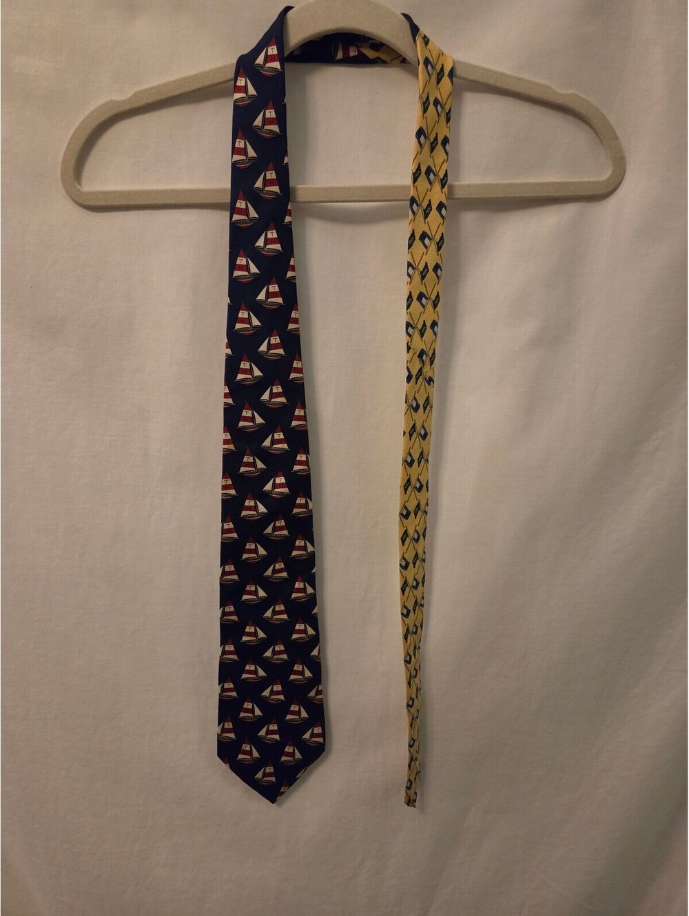 Tommy Hilfiger 100% Italian Silk Reversible Sailboat and Flag Pattern Tie